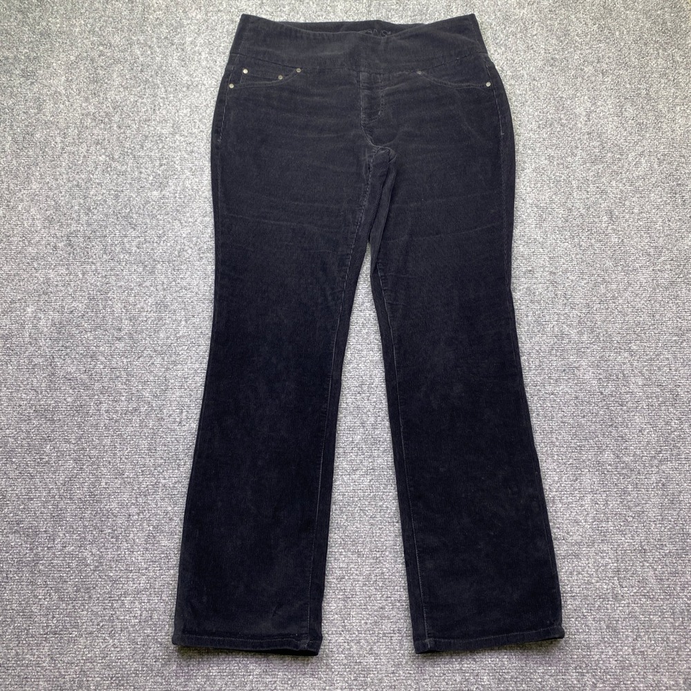 Jag Jeans Womens 10P High Rise Straight Leg Corduroy Pants Black Pull On